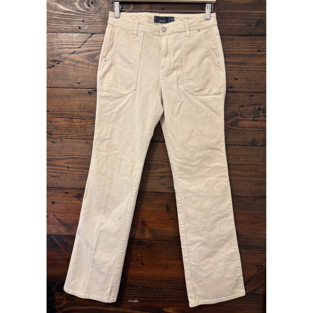 Indigo Rising Corduroy Pants Women 11/30 Cream High Rise 70s Cottagecore Retro